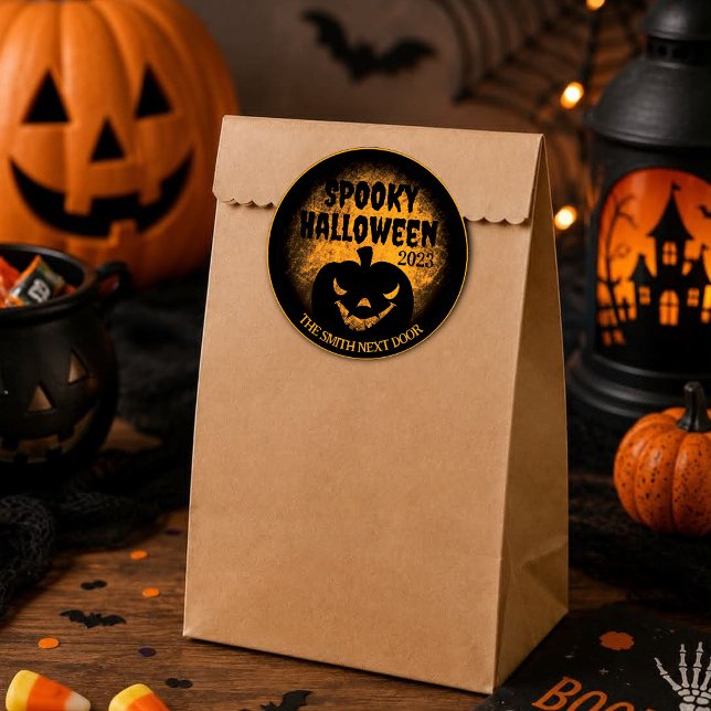Adesivos Feliz Halloween Jack-O-Lantern (Criador carregado)