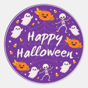 Adesivos Feliz Halloween Roxo Fofo