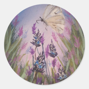 adesivos florais, lavanda e borboleta branca