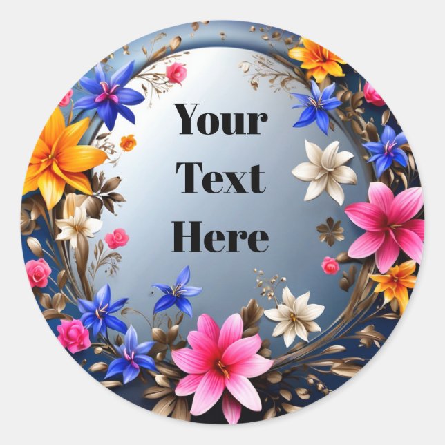 Adesivos Florais Personalizáveis Festa/Casamentos (Frente)