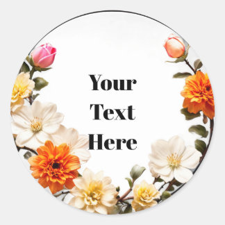 Adesivos Florais Personalizáveis Festa/Casamentos