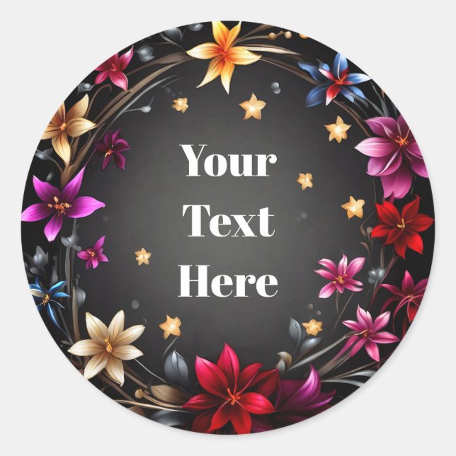 Adesivos Florais Personalizáveis para Festa/Casame (Frente)