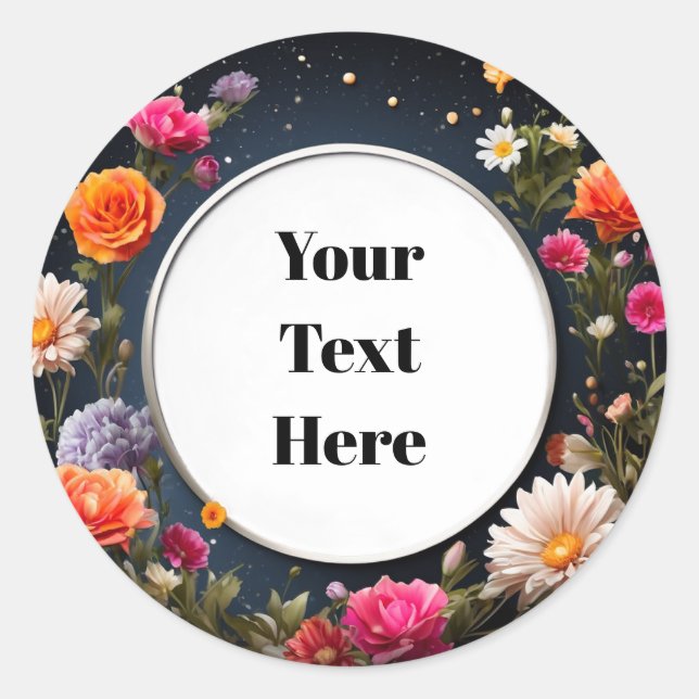 Adesivos Florais Personalizáveis para Festa/Casame (Frente)