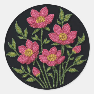 Adesivos Flores Cosmos Arte Nativa em Contas Metis