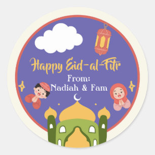 Adesivos Fofo de Eid-al-Fitr - Mesquita Hijab Song
