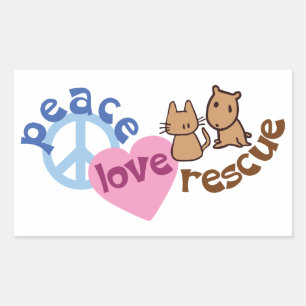 Adesivos Fofo Paz Amor Resgate - Conjunto de Quatr