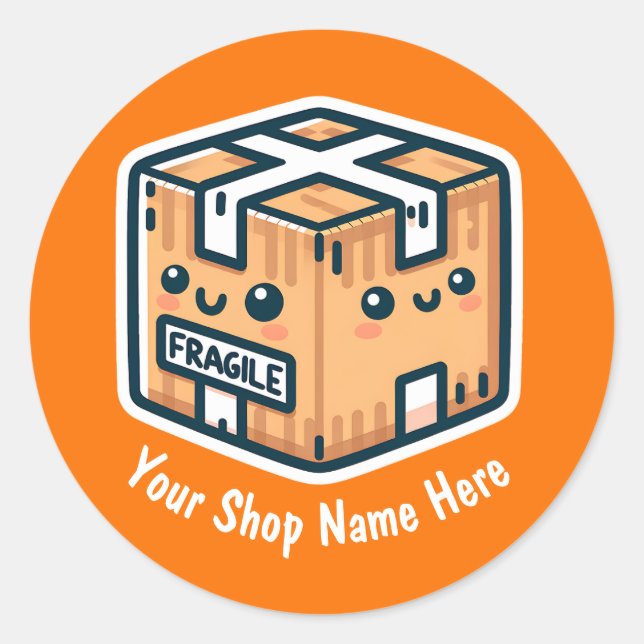 Adesivos Frágeis Personalizados para Pequenas Empr (Frente)