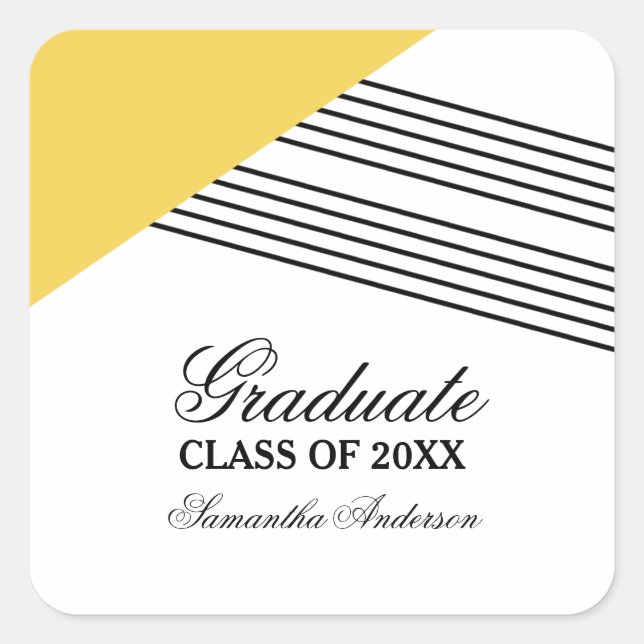 Adesivos Geométricos de Graduação Amarelos (Frente)
