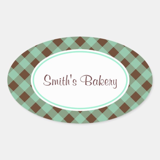Adesivos Gingham de Chocolate Personalizado (Frente)