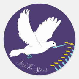 Adesivos Hanukkah (1 1/2"/3") "Dove Menorah/Yellow