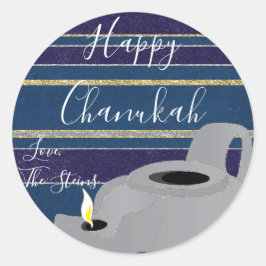 Adesivos Hanukkah (1 1/2"/3")"Lâmpada de óleo Dour