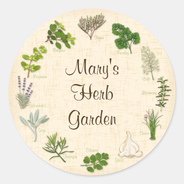 Adesivos Herb de Jardim Personalizados (Frente)