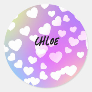 Adesivos KIDS Corações Pastel Personalizados.