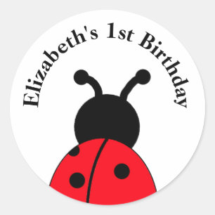 Adesivos Ladybug personalizados com nome e ano