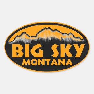 Adesivos laranja ovais do Big Sky Montana