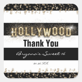 Adesivos Listras Preto e Branco Hollywood Dourado
