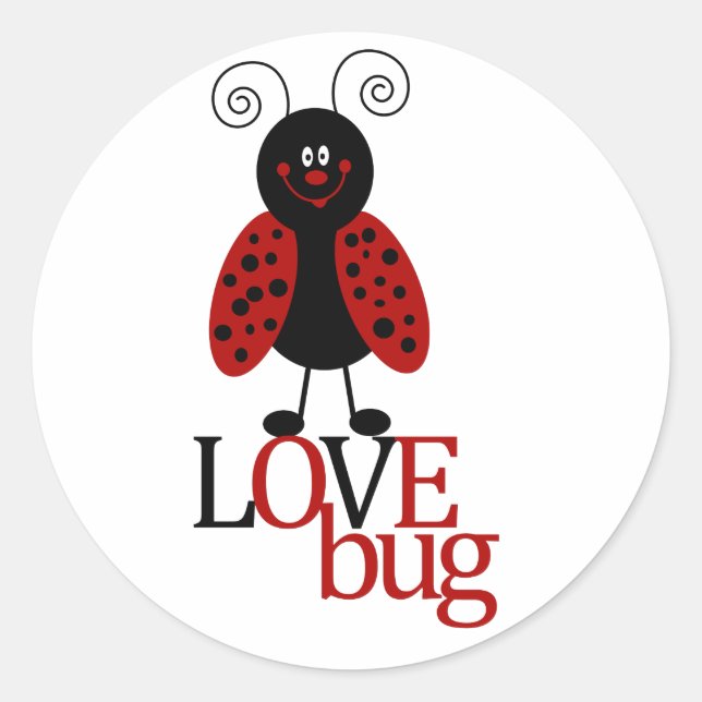Adesivos "LOVE BUG" da Joaninha Vermelha e Preta F (Frente)