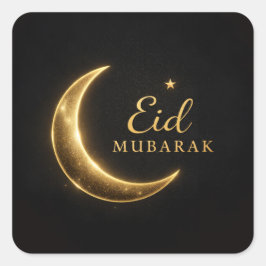 Adesivos Luxuosos Preto e Dourado Eid Mubarak – El