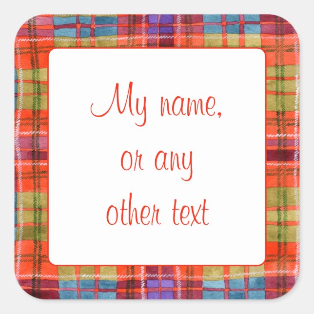 ADESIVOS MAC RAE TARTAN 3" Quadrados Matte (Frente)