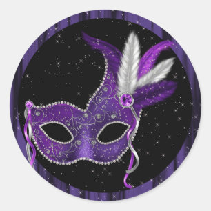 Adesivos Máscara Preta Elegante Roxo