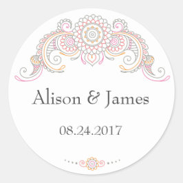 Adesivos Mehndi, design, redondos, elegantes
