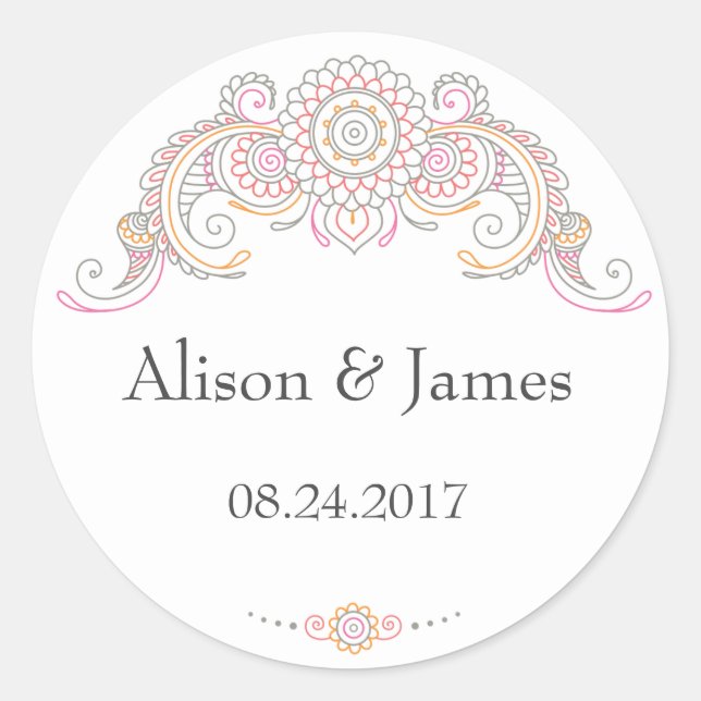Adesivos Mehndi, design, redondos, elegantes (Frente)