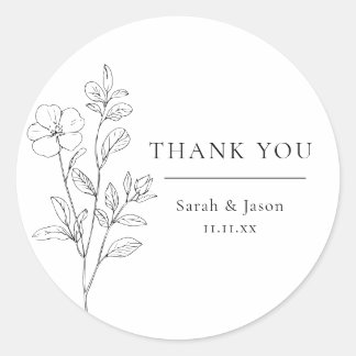 Adesivos Minimalistas de Florais para Lembranças d