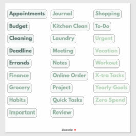 Adesivos Minimalistas de Produtividade e Tarefas D