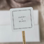 Adesivos minimalistas modernos / Conjunto AVERY<br><div class="desc">Um adesivo de casamento preto e branco refinado do Avery Suite,  com uma fina borda dupla,  e uma tipografia sans serif limpa. Ideal para casamentos modernos e minimalistas. Personalize o rótulo com os nomes do casal.</div>