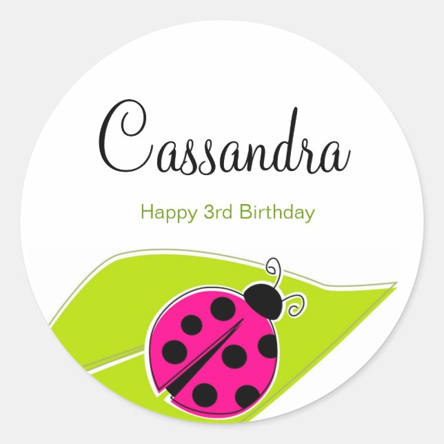 Adesivos Minúsculos de Ladybug Rosa (Frente)