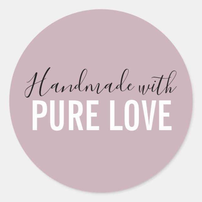 Adesivos modernos feitos à mão com amor puro (Frente)