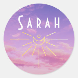 Adesivos Nome Sarah Redondos Sol Boho Hippie