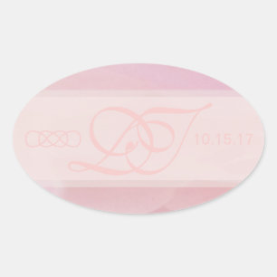Adesivos Orquídeo de Envelope Oval Blush