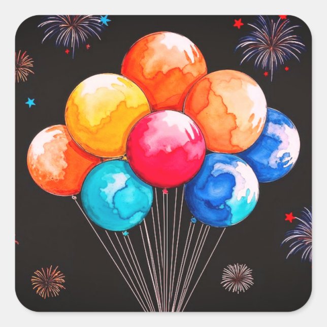 Adesivos ou selos de envelope de aniversário (Frente)