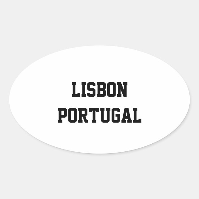 Adesivos ovais de Lisboa Portugal (Frente)