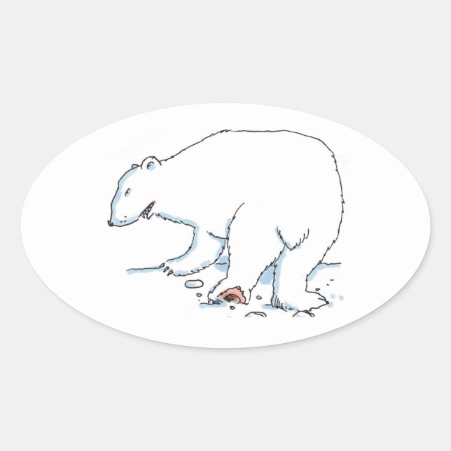 Adesivos ovais de Urso Polar (Frente)