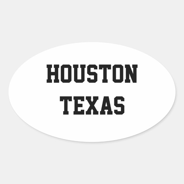 Adesivos ovais do Texas Houston (Frente)