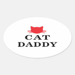 Adesivos Oval de Pai de gato