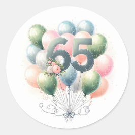 adesivos para balões de 65 anos