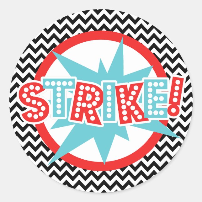 Adesivos para Boliches Retro Chevron em Greve (Frente)