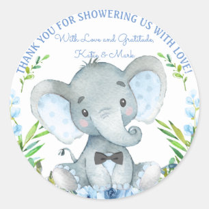 Adesivos para Chá de Bebê de Elefante Menino