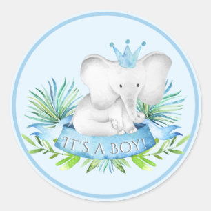 Adesivos para Chá de Bebê de Elefante Menino