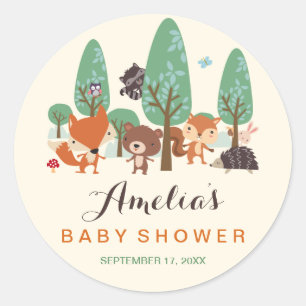 Adesivos para Chá de Bebê Little Woodland Friends