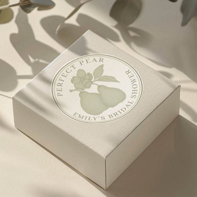 Adesivos para Chá de Bebê Sage Green Perfect Pear (Favor Sticker)