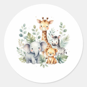 Adesivos para Chá de Bebê Watercolor Safari