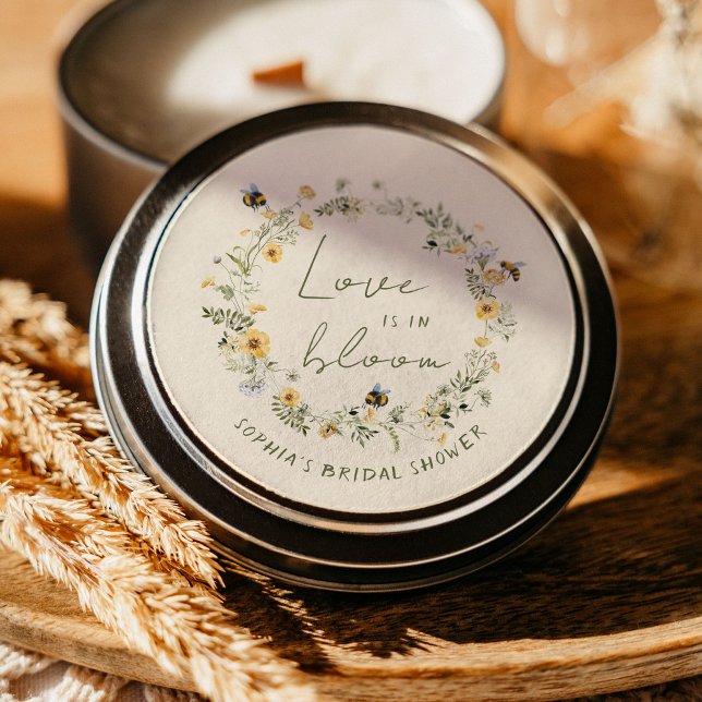 Adesivos para Chá de Noiva com Abelha e Flor Silve (Criador carregado)