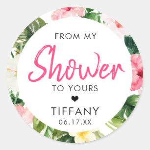 Adesivos para Chá de Noiva Folhas Tropicais