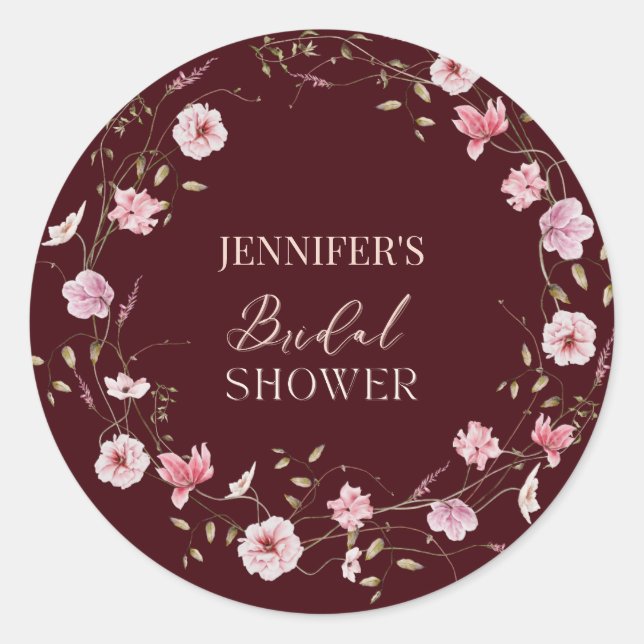 Adesivos para chá de panela Elegant Bride in Bloom (Frente)