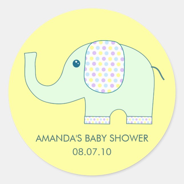 Adesivos para Chás de fraldas de elefante, YB (Frente)