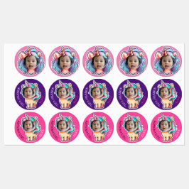 adesivos para cima do cupcake unicorn EDITABLE fot